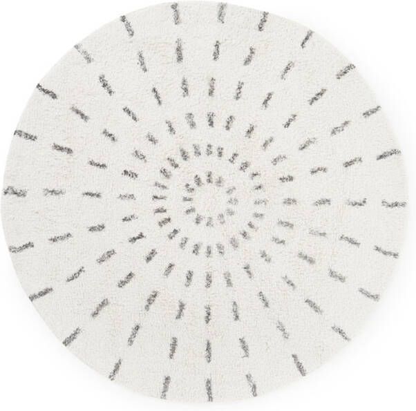 HK Living Swirl badkamermat &#xD8, 120 cm Zwart wit online kopen