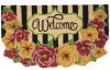 Clayre & Eef Deurmat 75x45 cm Rood Geel Kokosvezel Pvc Bloemen Welcome online kopen
