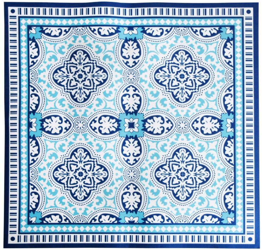 Esschert Design Hittebestendig Vloerkleed 100 x 100 cm Blauw online kopen