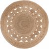 Hioshop Bombay vloerkleed Ø150 cm jute naturel motief. online kopen