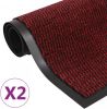 VidaXL Droogloopmatten 2 st rechthoekig getuft 60x90 cm rood online kopen