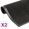 VidaXL Droogloopmatten 2 st rechthoekig getuft 90x150 cm zwart online kopen