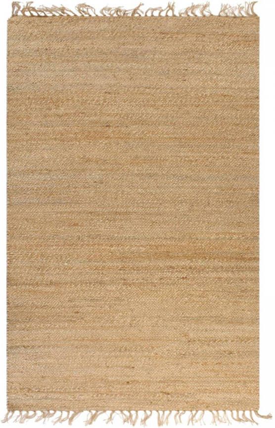vidaXL Tapijt met Latex Onderkant 70x130 cm Jute Natuurlijk Tapijten Kleed