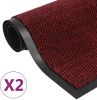 VidaXL Droogloopmatten 2 st rechthoekig getuft 40x60 cm rood online kopen
