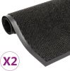 VidaXL Droogloopmatten 2 st rechthoekig getuft 90x150 cm zwart online kopen