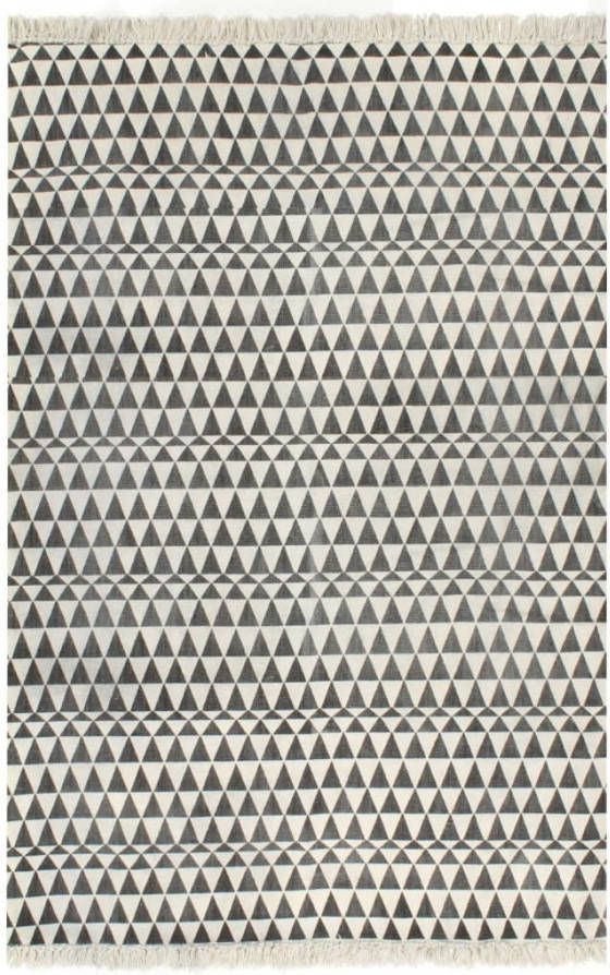 VidaXL Kelim vloerkleed met patroon 160x230 cm katoen zwart/wit online kopen