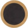 VidaXL Vloerkleed Rond Gevlochten 150 Cm Jute En Katoen Zwart Naturel online kopen