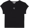 Calvin Klein Shirt met ronde hals SLUB RIB FITTED TEE met logo borduursel online kopen