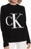 Calvin Klein Trui met ronde hals BLOWN UP CK HIGH NECK SWEATER met groot ck monogram in contrastkleur online kopen