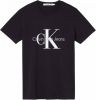 Calvin Klein Zwarte T shirt Iconic Monogram Ss Slim Tee online kopen