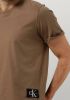 Calvin Klein Bruine T shirt Badge Turn Up Sleeve online kopen