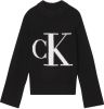 Calvin Klein Trui met ronde hals BLOWN UP CK HIGH NECK SWEATER met groot ck monogram in contrastkleur online kopen