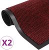 VidaXL Droogloopmatten 2 st rechthoekig getuft 60x90 cm rood online kopen