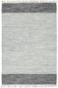VidaXL Vloerkleed chindi handgeweven 190x280 cm leer grijs online kopen