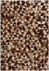 VidaXL Vloerkleed driehoek patchwork 120x170 cm echt leer bruin/wit online kopen