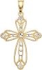 KLiNGEL Hanger Kruis met diamant, 9 kt. Goudkleur online kopen