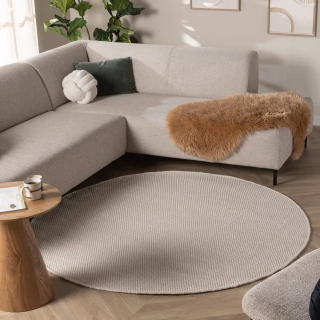NATURL. Rond wollen vloerkleed - Bliss Creme - Ø 230cm Crème