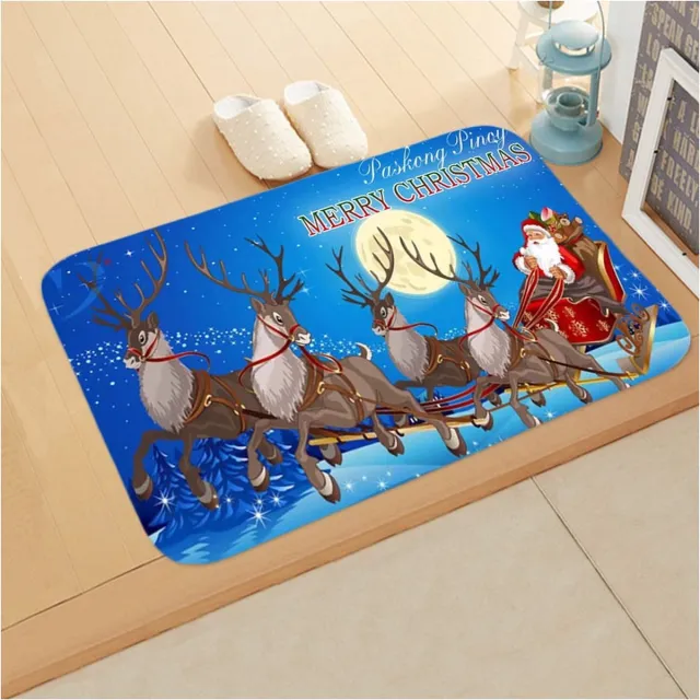 SUNMOOL Kerstmat - Kerst vloerkleed - Christmas vloerkleed - Antislip - 60 x 90cm - Blauw