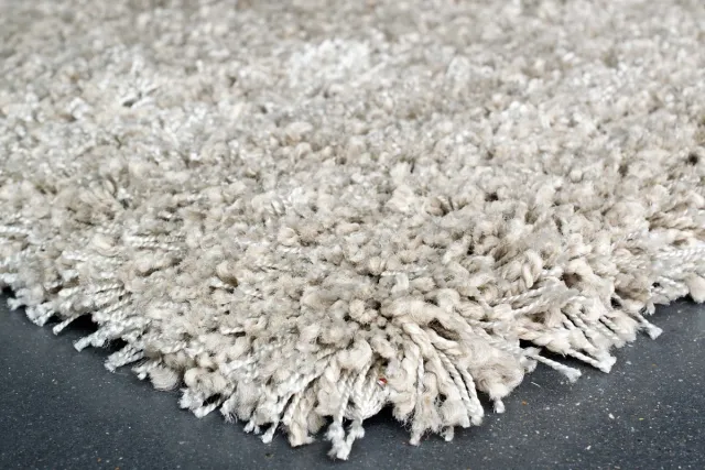 Rugsman Mellow Vloerkleed - 65 x 130 cm - Beige - Rechthoekig, Loper, Rond - Polyester - Woonkamer - Effen - Shaggy - Hoogpolig, Boho, Modern