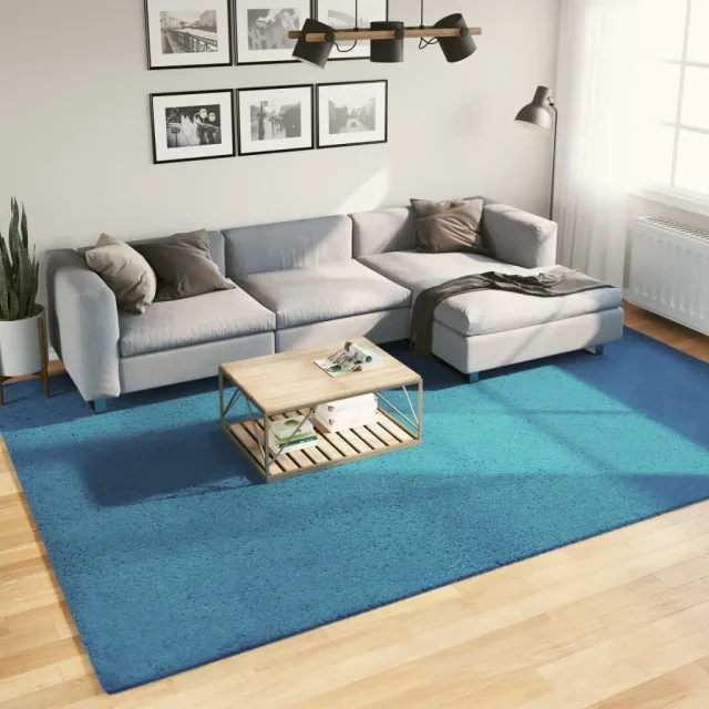 vidaXL Vloerkleed OVIEDO laagpolig 240x340 cm turquoise Blauw