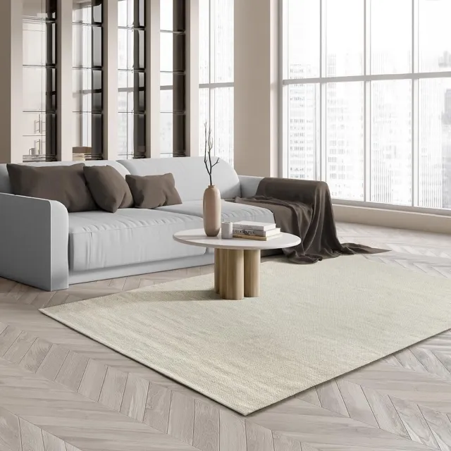 the carpet Boho Natur Wool Handgeweven wollen tapijt in natuurlijke Scandinavische boho-look, handgemaakt voor een unieke stijl crème, foto 3