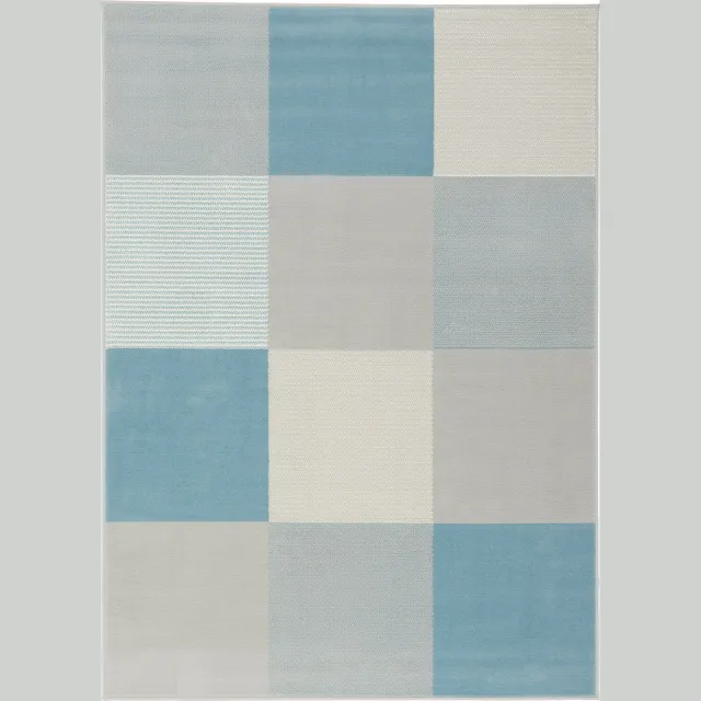 Pergamon Vloerkleed Tapijt Modern Trendline Check Blauw