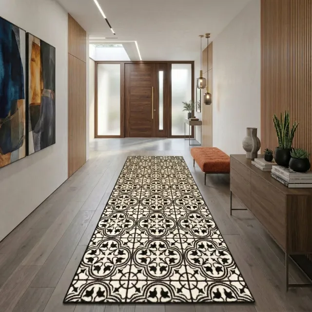 Floordirekt Tapijtloper Galway - Met Patroon - Op Maat gemaakte Fijne Lus Tapijtloper Voor Keuken, Hal & Woonkamer - Ornament Vintage - Oosters Raster Beige