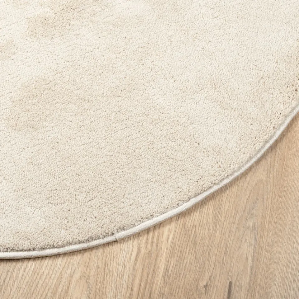 vidaXL Vloerkleed OVIEDO laagpolig Ø 120 cm beige, foto 4
