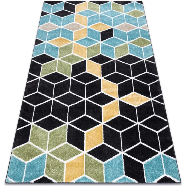 RUGSX Kleden Rugsx Tapijt POLI 9139A Cube 3D-kubus zwart