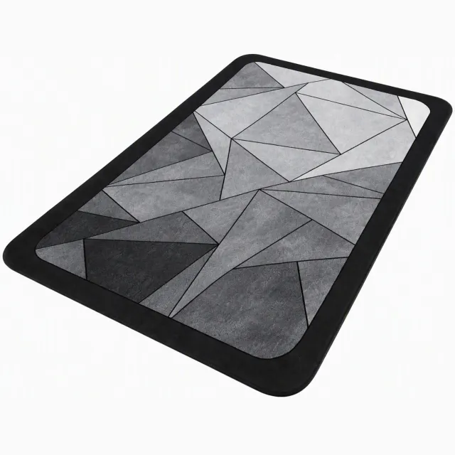 Nutrella Badmat - Vloerkleed - Badkamerkleed - Douchemat - Antislip - 40 x 60 cm - Diatomeeënaarde - Flexibel - Waterabsorberend - Sneldrogend Zwart/ Grijs / Wit