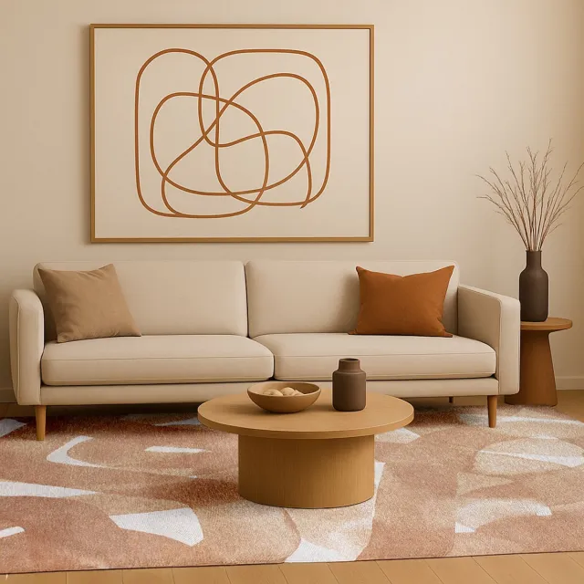 LOLA&MOI Binnen & Buiten Vloerkleed - 240 x 340 cm - Lola&Moi My Way Tan - Laagpolig Tapijt - Gerecycled PET - Made in Belgium - Circulair Roze