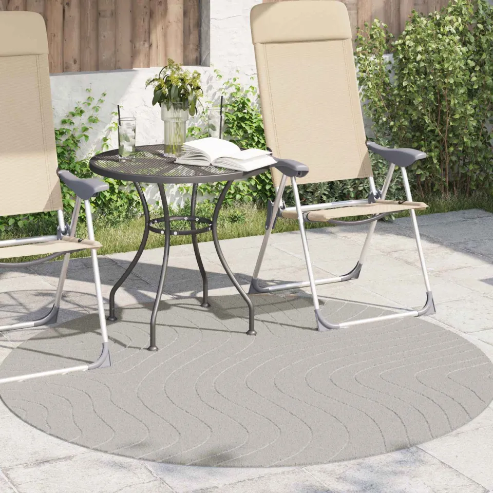 vidaXL Binnen- en buitentapijt PALMERAS Groen Ø 120 CM Polyester, foto 3