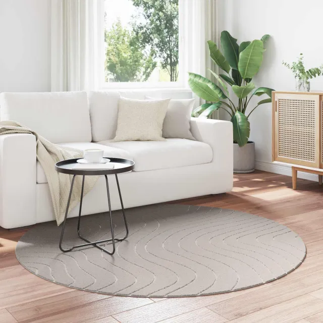 vidaXL Binnen- en buitentapijt PALMERAS Crème Ø 160 CM Polyester, foto 2