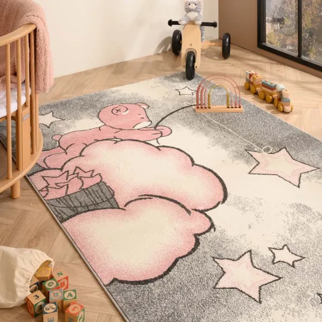 TrueWeave Kindervloerkleed beer - Dreams roze 140x200
