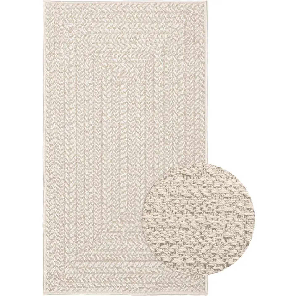 vidaXL Vloerkleed ZIZUR room binnen en buiten 60x110 cm jute look crème, foto 2