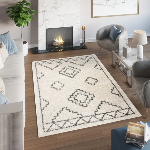 Tapiso Delhi Vloerkleed Beige Ethno Boho Modern Tapijt Lichtbeige