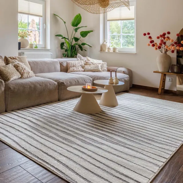 Nordic Weavers Japandi vloerkleed - Ridge Lin crème 120x170