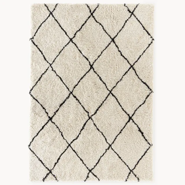Westwing Collection Handgetuft hoogpolig vloerkleed Naima Beige
