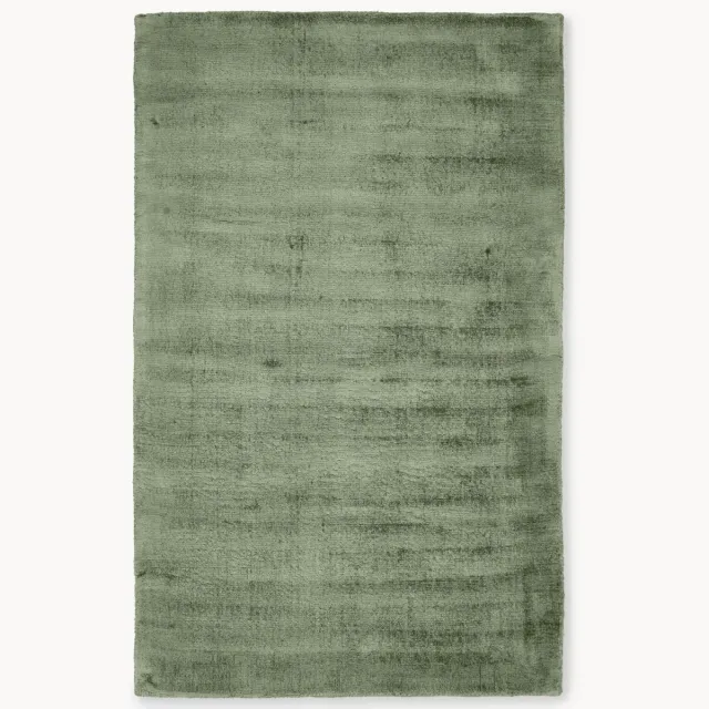 Westwing Collection Handgeweven viscose vloerkleed Jane Groen