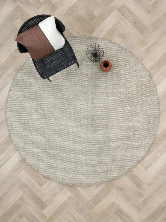 home collection MOMO Rugs Teppe Camel Rond Vloerkleed - 200 cm rond - Rond - Laagpolig, Rond, Structuur Tapijt - Industrieel, Scandinavisch - Beige, Bruin