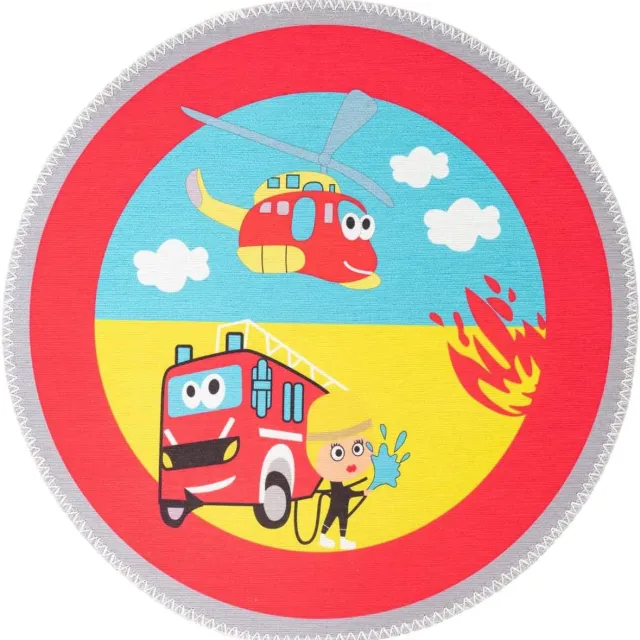 Ibenzoa Vloerkleed met Brandweeroogst en Interactieve Bewegingszones voor Actieve Kinderen multi