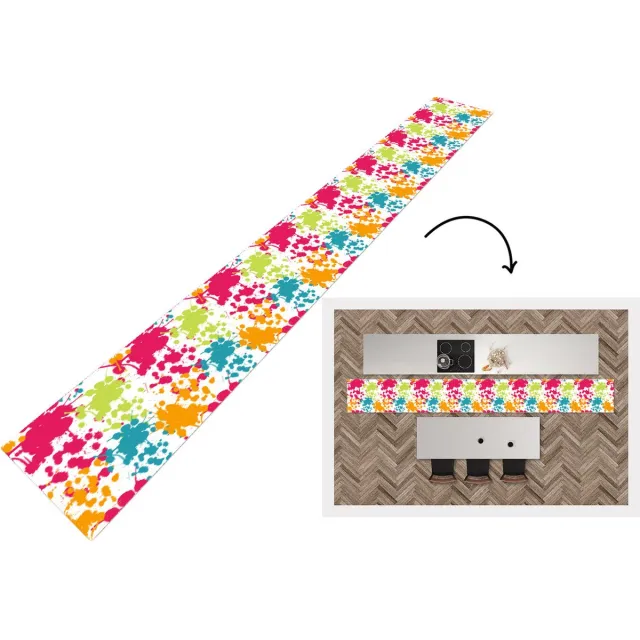KitchenYeah Keukenloper - Keukenmat - Patronen - Verf - Regenboog - Keuken vloerkleed multicolor, foto 3