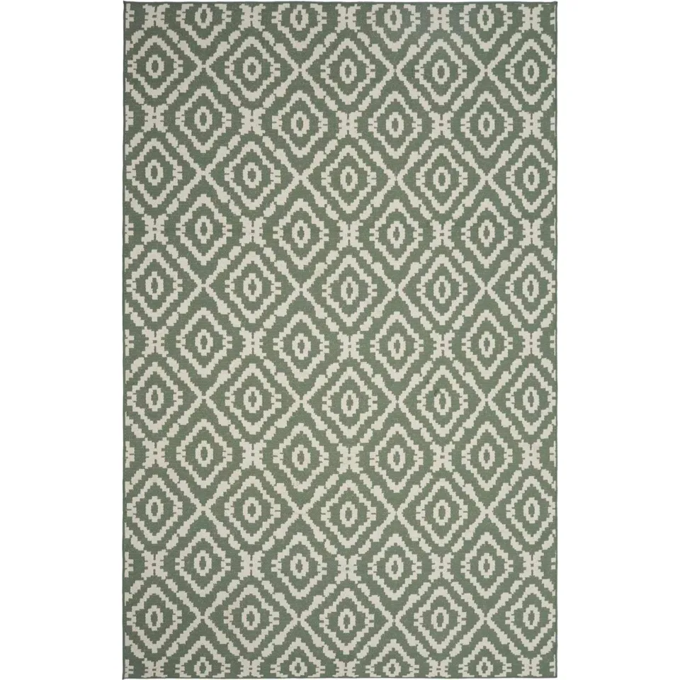 vidaXL Gebied Tapijt OLITE Natuurlijk en Groen 160 x 230 cm PET