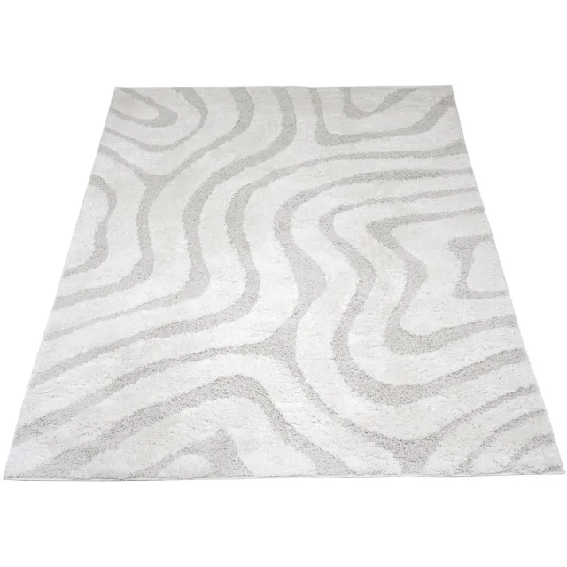 Veer Carpets Vloerkleed Isa Cream 260 - Design Hoog-Laag Vloerkleed in Scandinavische / Japandi Stijl Creme