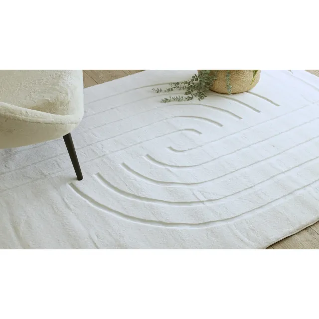 RUGSX Kleden Rugsx CURVY wit 11 Curves wasbaar vloerkleed, structuur, 140x190 cm