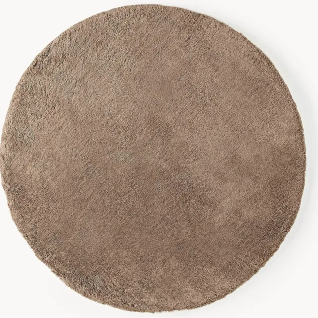 Westwing Collection Rond extra zacht hoogpolig vloerkleed Leighton Bruin