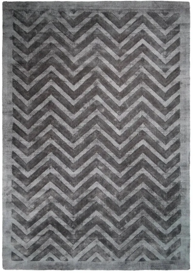 Dutch XXL Retro Vloerkleed | Tapijt | Luxury | Zigzag | Grijs/Antraciet Grijs / Antraciet