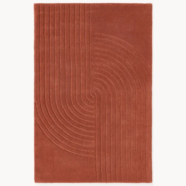 Westwing Collection Handgetuft wollen vloerkleed Mason Wijnrood