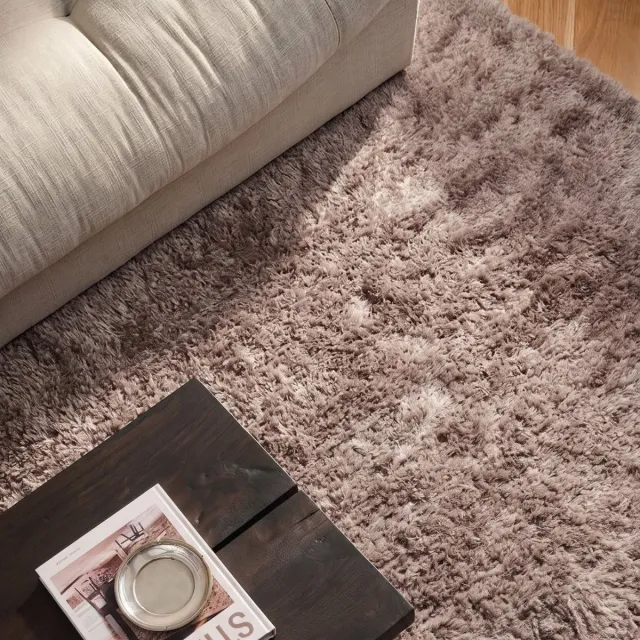 DÉJA Living Vloerkleed 160x230cm - Hoogpolig Beige Stof - Mana