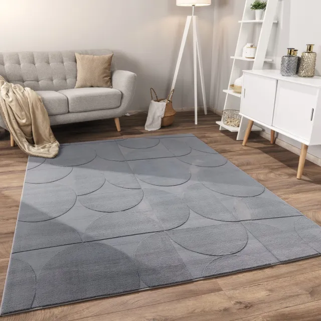 flycarpets Zacht fluffy vloerkleed - Lely Modern Antraciet - Laagpolig Tapijt Woonkamer / Slaapkamer / Kinderkamer